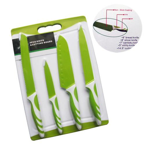 5Pc Knife Set With Cutting Board